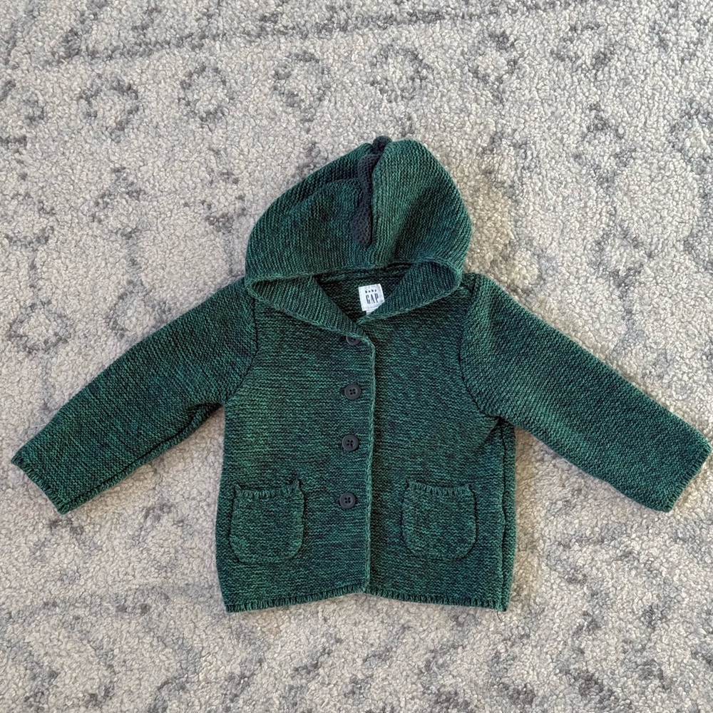 Baby GAP Forest Green Toddler Knit Sweater Size 12 - 18 Months - Picture 2 of 7